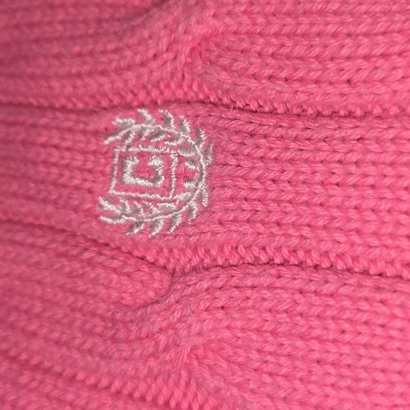 Chaps Ralph Lauren Pink V-Neck Cable Knit 100% Cotton Sweater - Picture 5 of 5